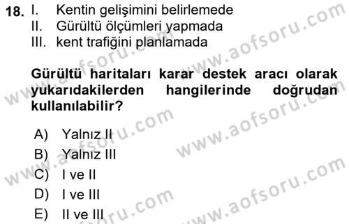 Coğrafi Bilgi Sistemlerinin Kullanım Alanları 1 Dersi 2025 - 2026 Yılı (Vize) Ara Sınav Soruları 18. Soru