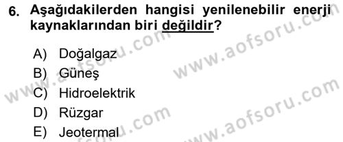 Coğrafi Bilgi Sistemlerinin Kullanım Alanları 1 Dersi 2025 - 2026 Yılı (Vize) Ara Sınav Soruları 6. Soru