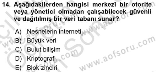 Coğrafi Bilgi Sistemlerinin Kullanım Alanları 1 Dersi 2025 - 2026 Yılı (Final) Dönem Sonu Sınav Soruları 14. Soru