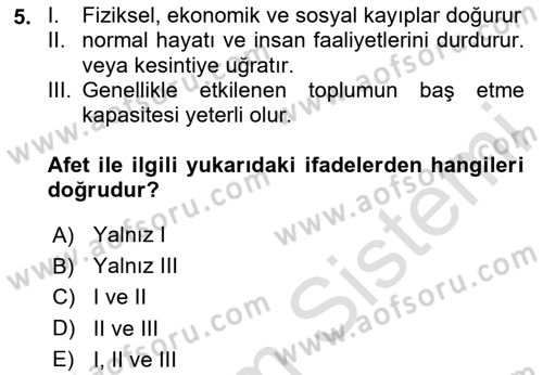 Coğrafi Bilgi Sistemlerinin Kullanım Alanları 1 Dersi 2025 - 2026 Yılı (Final) Dönem Sonu Sınav Soruları 5. Soru
