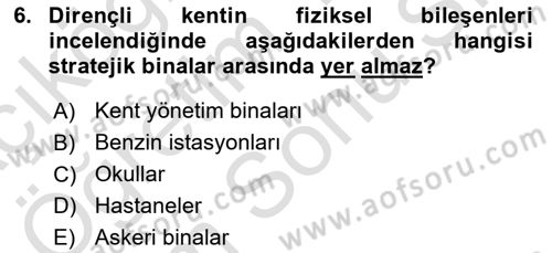 Coğrafi Bilgi Sistemlerinin Kullanım Alanları 1 Dersi 2025 - 2026 Yılı (Final) Dönem Sonu Sınav Soruları 6. Soru