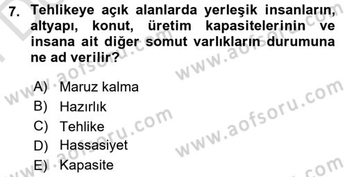 Coğrafi Bilgi Sistemlerinin Kullanım Alanları 1 Dersi 2025 - 2026 Yılı (Final) Dönem Sonu Sınav Soruları 7. Soru