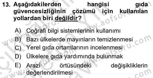 Coğrafi Bilgi Sistemlerinin Kullanım Alanları 1 Dersi 2025 - 2026 Yılı Yaz Okulu Sınav Soruları 13. Soru