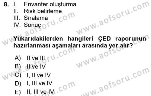 Coğrafi Bilgi Sistemlerinin Kullanım Alanları 1 Dersi 2025 - 2026 Yılı Yaz Okulu Sınav Soruları 8. Soru