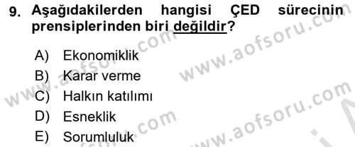 Coğrafi Bilgi Sistemlerinin Kullanım Alanları 1 Dersi 2025 - 2026 Yılı Yaz Okulu Sınav Soruları 9. Soru