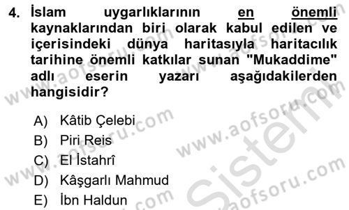 Harita Bilgisi Dersi 2023 - 2024 Yılı (Vize) Ara Sınav Soruları 4. Soru