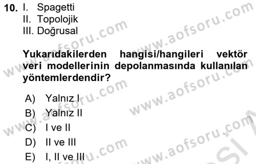 Harita Bilgisi Dersi 2023 - 2024 Yılı (Final) Dönem Sonu Sınav Soruları 10. Soru