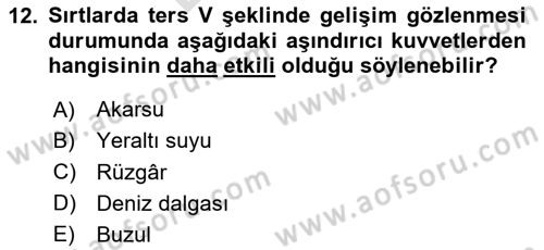 Harita Bilgisi Dersi 2023 - 2024 Yılı (Final) Dönem Sonu Sınav Soruları 12. Soru