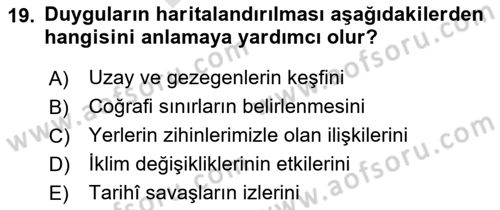 Harita Bilgisi Dersi 2023 - 2024 Yılı (Final) Dönem Sonu Sınav Soruları 19. Soru