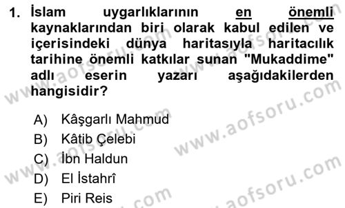 Harita Bilgisi Dersi 2023 - 2024 Yılı Yaz Okulu Sınav Soruları 1. Soru