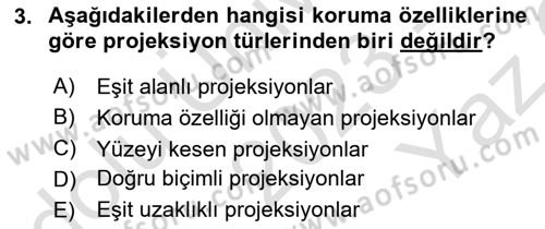 Harita Bilgisi Dersi 2023 - 2024 Yılı Yaz Okulu Sınav Soruları 3. Soru