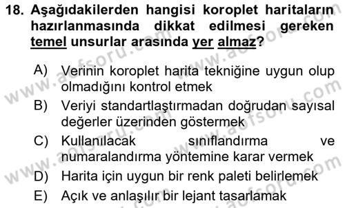 Harita Bilgisi Dersi 2024 - 2025 Yılı (Final) Dönem Sonu Sınav Soruları 18. Soru