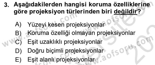 Harita Bilgisi Dersi 2024 - 2025 Yılı (Final) Dönem Sonu Sınav Soruları 3. Soru
