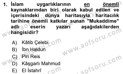 Harita Bilgisi Dersi 2024 - 2025 Yılı Yaz Okulu Sınav Soruları 1. Soru