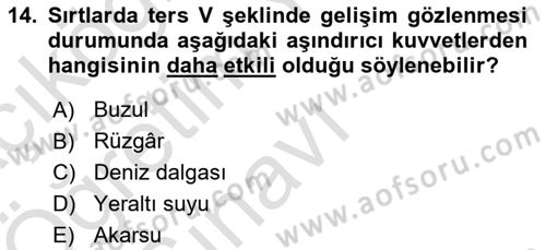 Harita Bilgisi Dersi 2024 - 2025 Yılı Yaz Okulu Sınav Soruları 14. Soru