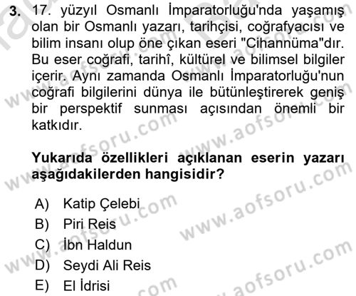 Harita Bilgisi Dersi 2025 - 2026 Yılı (Vize) Ara Sınav Soruları 3. Soru