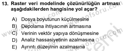 Harita Bilgisi Dersi 2025 - 2026 Yılı (Final) Dönem Sonu Sınav Soruları 13. Soru