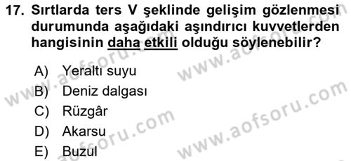 Harita Bilgisi Dersi 2025 - 2026 Yılı (Final) Dönem Sonu Sınav Soruları 17. Soru