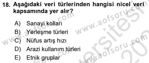 Harita Bilgisi Dersi 2025 - 2026 Yılı (Final) Dönem Sonu Sınav Soruları 18. Soru