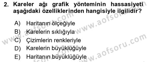 Harita Bilgisi Dersi 2025 - 2026 Yılı (Final) Dönem Sonu Sınav Soruları 2. Soru
