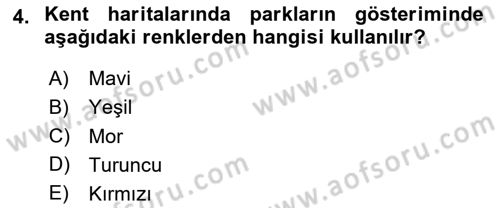 Harita Bilgisi Dersi 2025 - 2026 Yılı (Final) Dönem Sonu Sınav Soruları 4. Soru