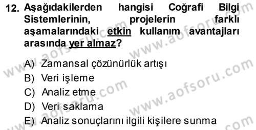 Uzaktan Algılama Dersi 2013 - 2014 Yılı (Final) Dönem Sonu Sınav Soruları 12. Soru