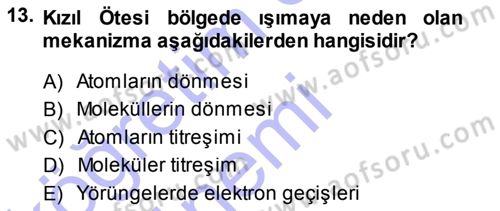 Uzaktan Algılama Dersi 2013 - 2014 Yılı Tek Ders Sınav Soruları 13. Soru