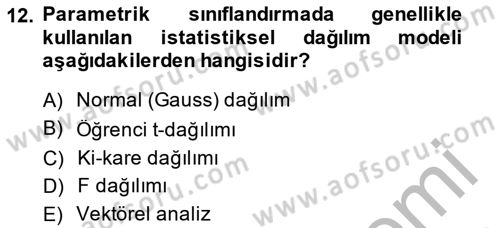 Uzaktan Algılama Dersi 2014 - 2015 Yılı (Final) Dönem Sonu Sınav Soruları 12. Soru