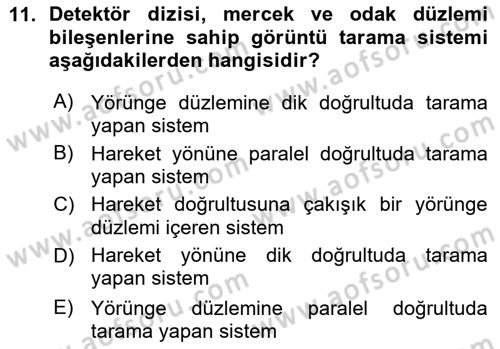 Uzaktan Algılama Dersi 2015 - 2016 Yılı (Vize) Ara Sınav Soruları 11. Soru