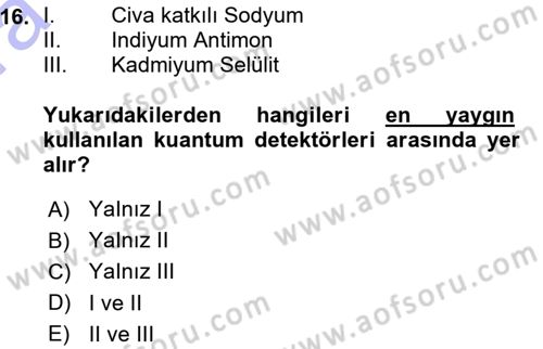 Uzaktan Algılama Dersi 2015 - 2016 Yılı (Vize) Ara Sınav Soruları 16. Soru