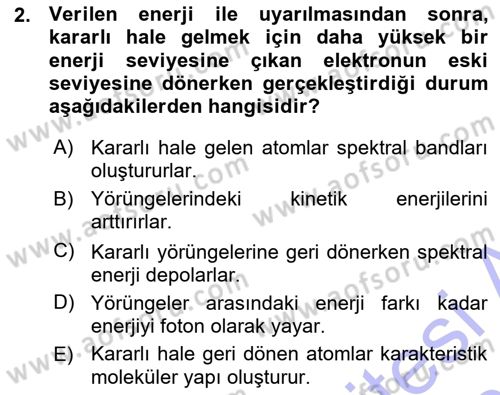 Uzaktan Algılama Dersi 2015 - 2016 Yılı (Vize) Ara Sınav Soruları 2. Soru