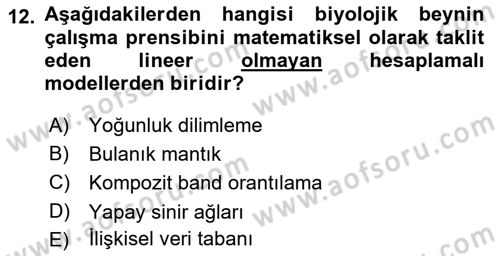 Uzaktan Algılama Dersi 2015 - 2016 Yılı (Final) Dönem Sonu Sınav Soruları 12. Soru