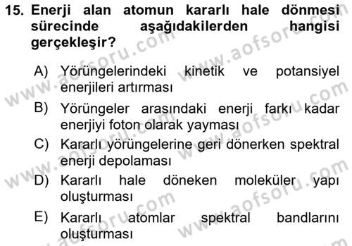 Uzaktan Algılama Dersi 2016 - 2017 Yılı (Vize) Ara Sınav Soruları 15. Soru