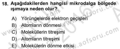 Uzaktan Algılama Dersi 2016 - 2017 Yılı (Vize) Ara Sınav Soruları 18. Soru