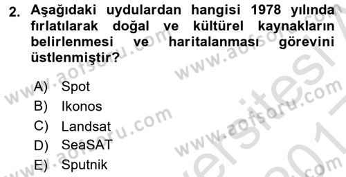 Uzaktan Algılama Dersi 2016 - 2017 Yılı (Vize) Ara Sınav Soruları 2. Soru