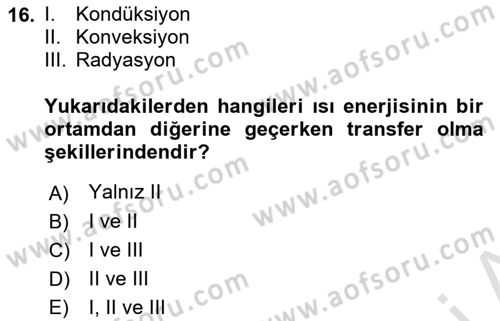 Uzaktan Algılama Dersi 2017 - 2018 Yılı (Vize) Ara Sınav Soruları 16. Soru