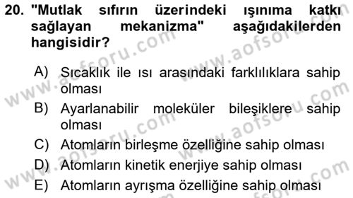 Uzaktan Algılama Dersi 2017 - 2018 Yılı (Vize) Ara Sınav Soruları 20. Soru