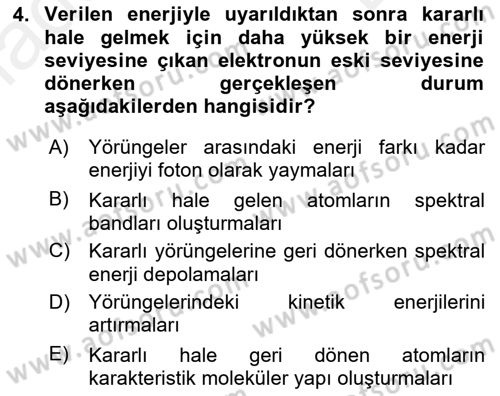 Uzaktan Algılama Dersi 2018 - 2019 Yılı (Final) Dönem Sonu Sınav Soruları 4. Soru
