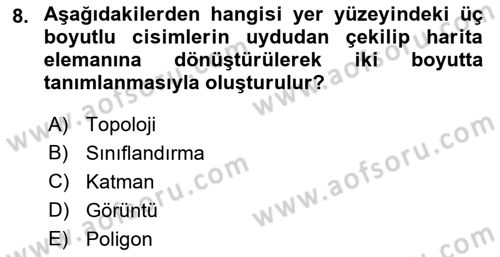 Uzaktan Algılama Dersi 2018 - 2019 Yılı (Final) Dönem Sonu Sınav Soruları 8. Soru
