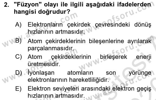 Uzaktan Algılama Dersi 2019 - 2020 Yılı (Final) Dönem Sonu Sınav Soruları 2. Soru