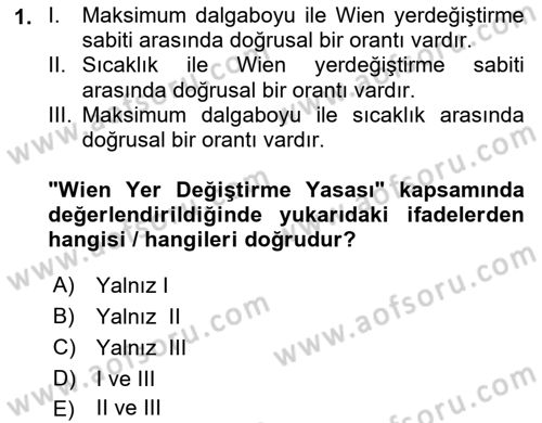 Uzaktan Algılama Dersi 2020 - 2021 Yılı Yaz Okulu Sınav Soruları 1. Soru
