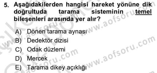 Uzaktan Algılama Dersi 2021 - 2022 Yılı (Vize) Ara Sınav Soruları 5. Soru
