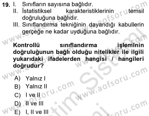Uzaktan Algılama Dersi 2021 - 2022 Yılı (Final) Dönem Sonu Sınav Soruları 19. Soru