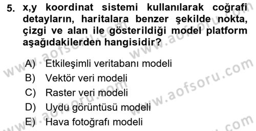 Uzaktan Algılama Dersi 2021 - 2022 Yılı (Final) Dönem Sonu Sınav Soruları 5. Soru