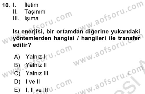 Uzaktan Algılama Dersi 2021 - 2022 Yılı Yaz Okulu Sınav Soruları 10. Soru