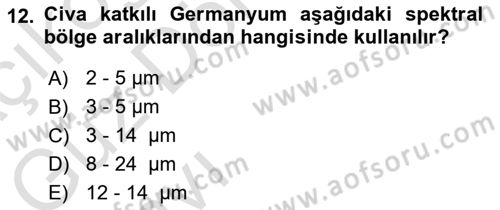 Uzaktan Algılama Dersi 2022 - 2023 Yılı (Vize) Ara Sınav Soruları 12. Soru