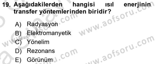 Uzaktan Algılama Dersi 2022 - 2023 Yılı (Vize) Ara Sınav Soruları 19. Soru