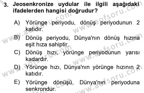 Uzaktan Algılama Dersi 2022 - 2023 Yılı (Vize) Ara Sınav Soruları 3. Soru