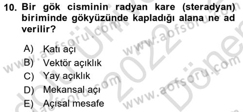 Uzaktan Algılama Dersi 2022 - 2023 Yılı (Final) Dönem Sonu Sınav Soruları 10. Soru
