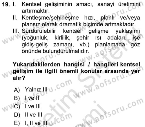 Uzaktan Algılama Dersi 2022 - 2023 Yılı (Final) Dönem Sonu Sınav Soruları 19. Soru